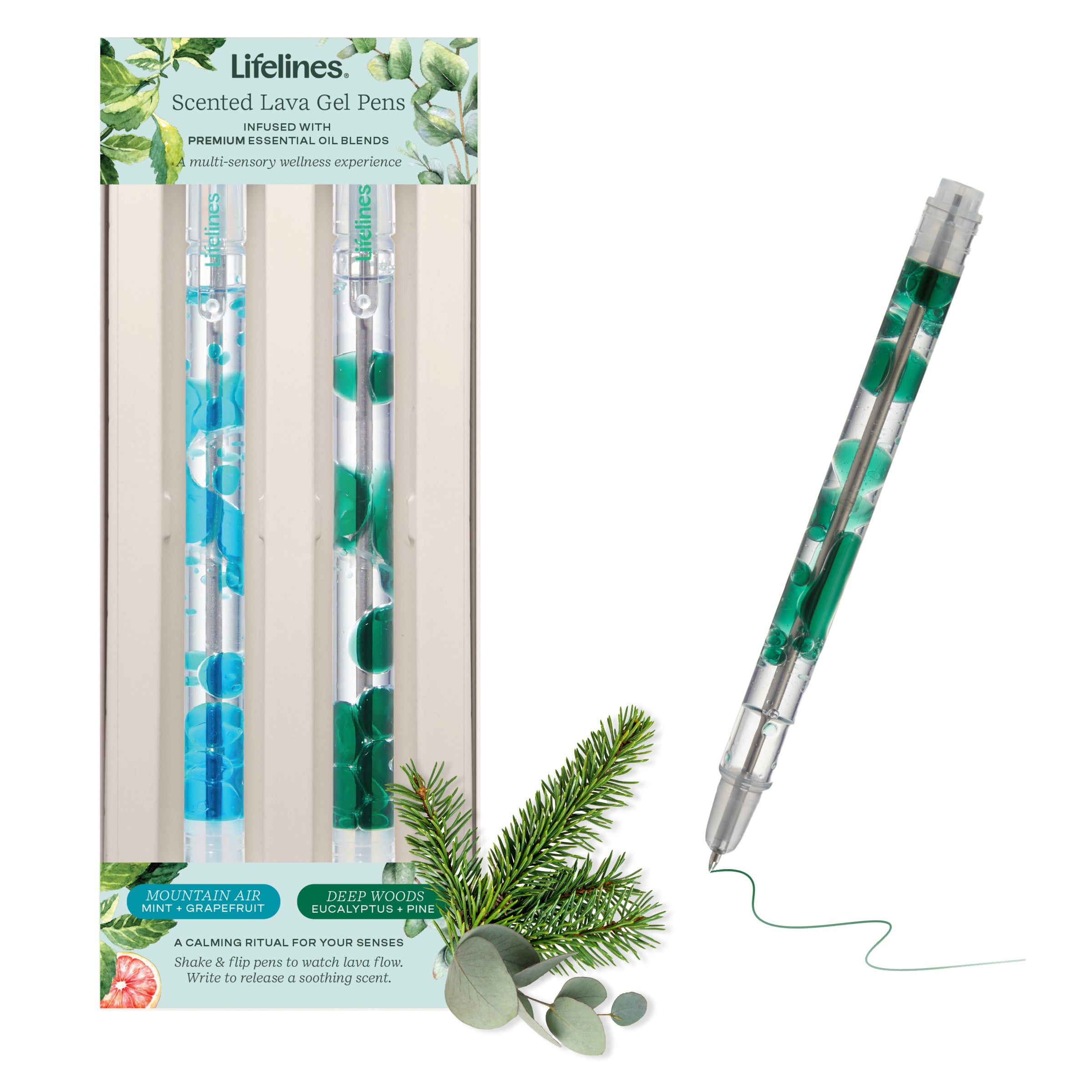 Scented Lava Pen 2 Pack - Blue/Green