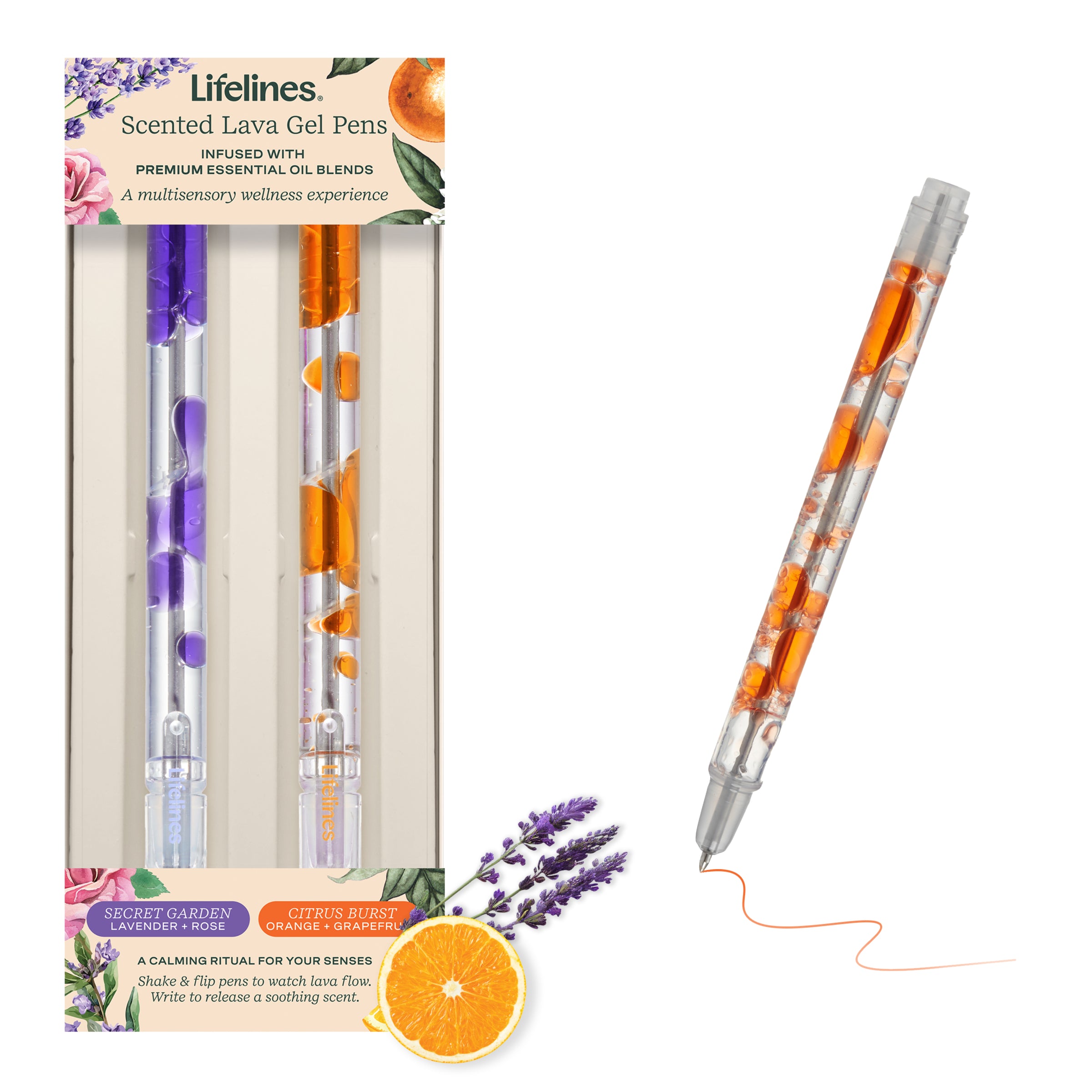 Scented Lava Pen 2 Pack - Purple/Orange